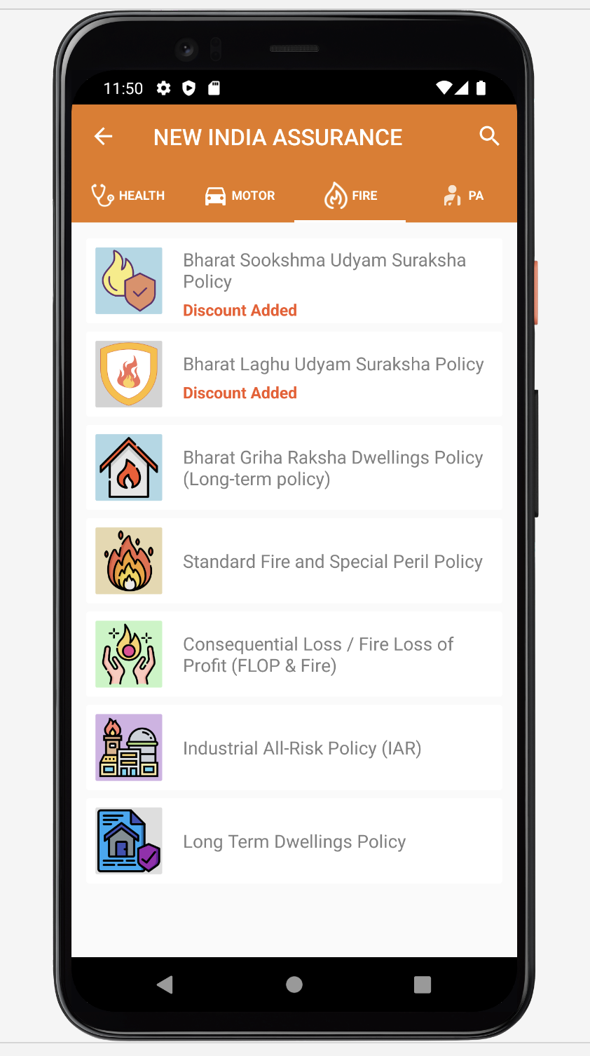Fire Policy List -  New India Assurance